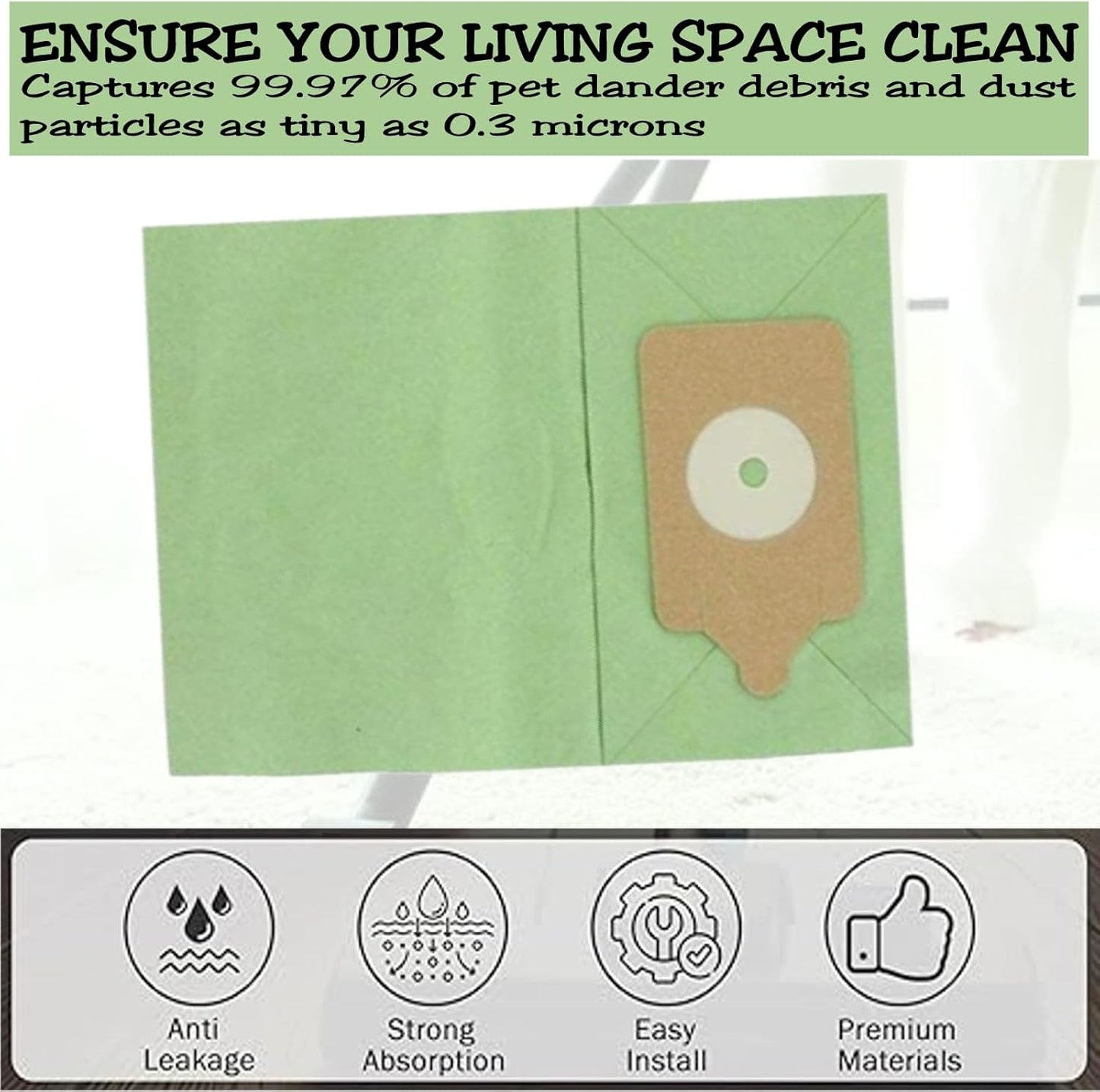 IBBAH Pack of 5 Henry Hoover Bags Compatible with Hetty, Harry