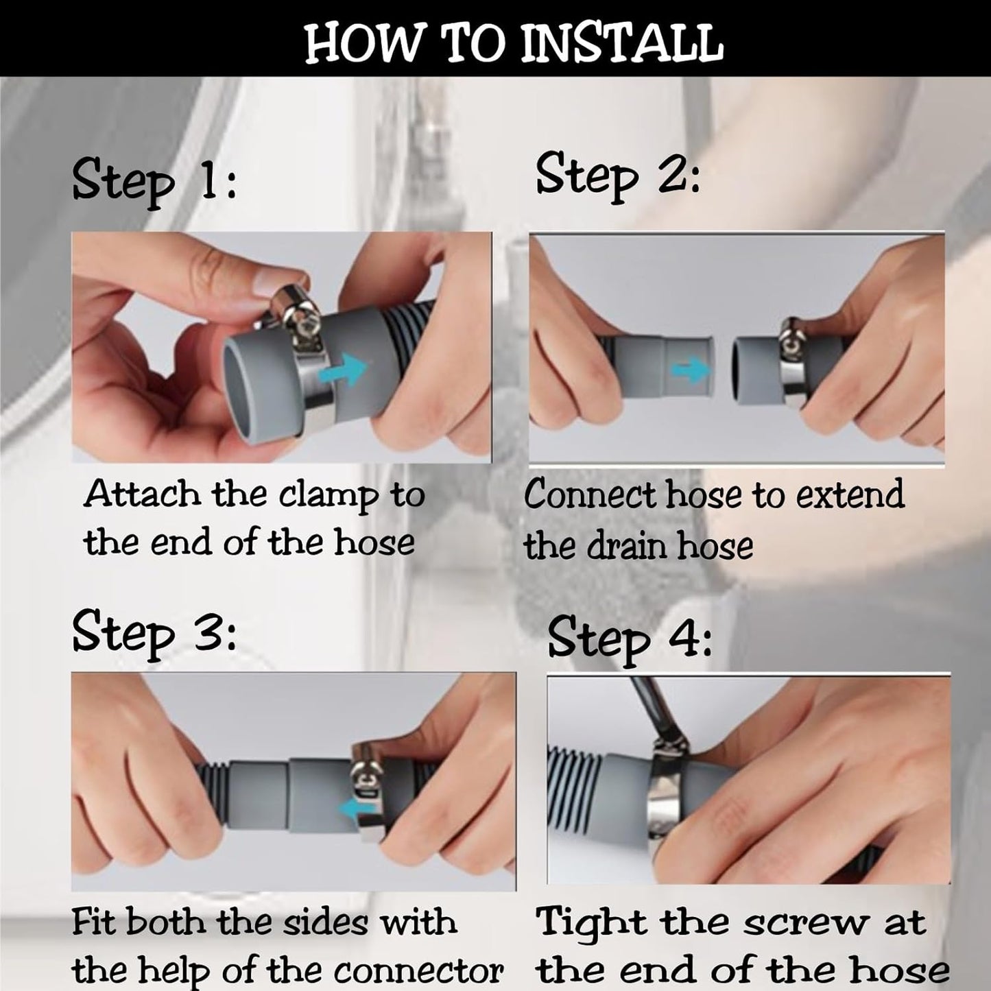 IBBAH Universal 2.5m Washing Machine Hose Extension Kit