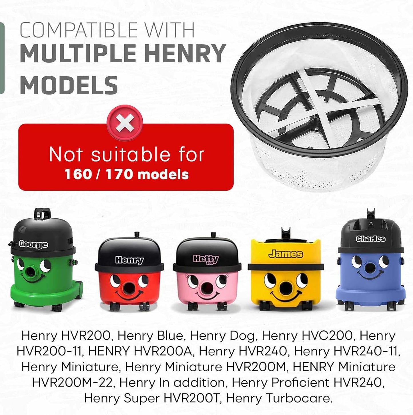 Replacement Henry Hoover Filter 12 Inch Tritex