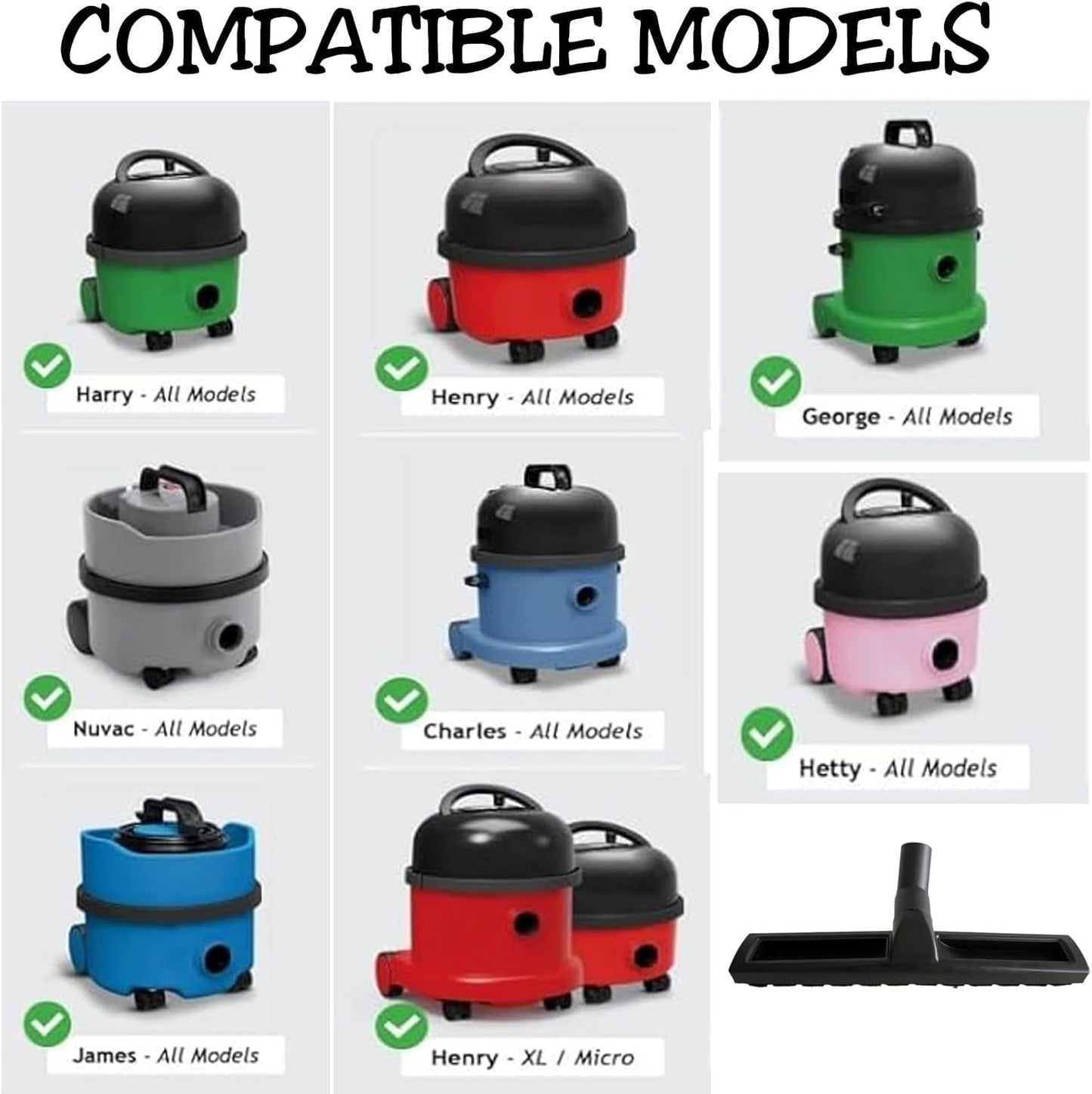 IBBAH Replacement Henry Hoover Head Hard Floor Brush Head Part 32mmx 300mm