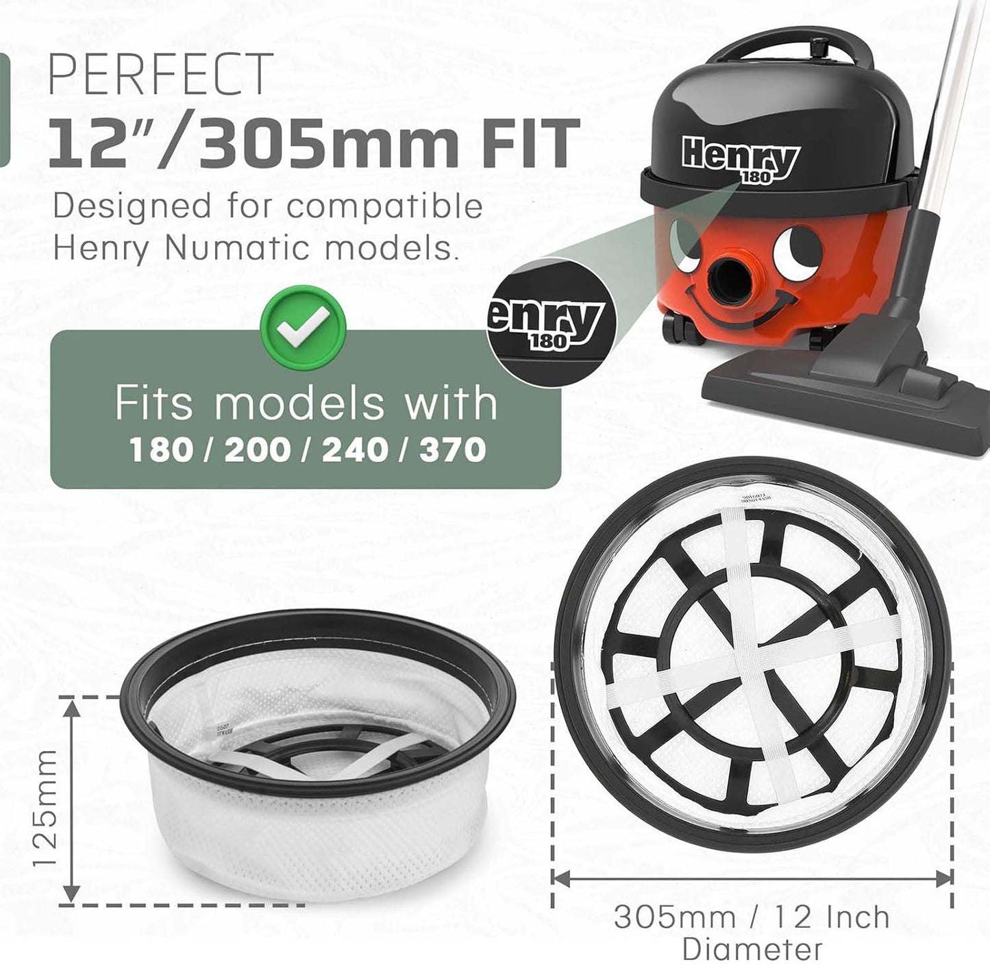 Replacement Henry Hoover Filter 12 Inch Tritex