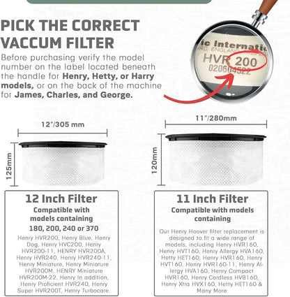 Replacement Henry Hoover Filter 12 Inch Tritex