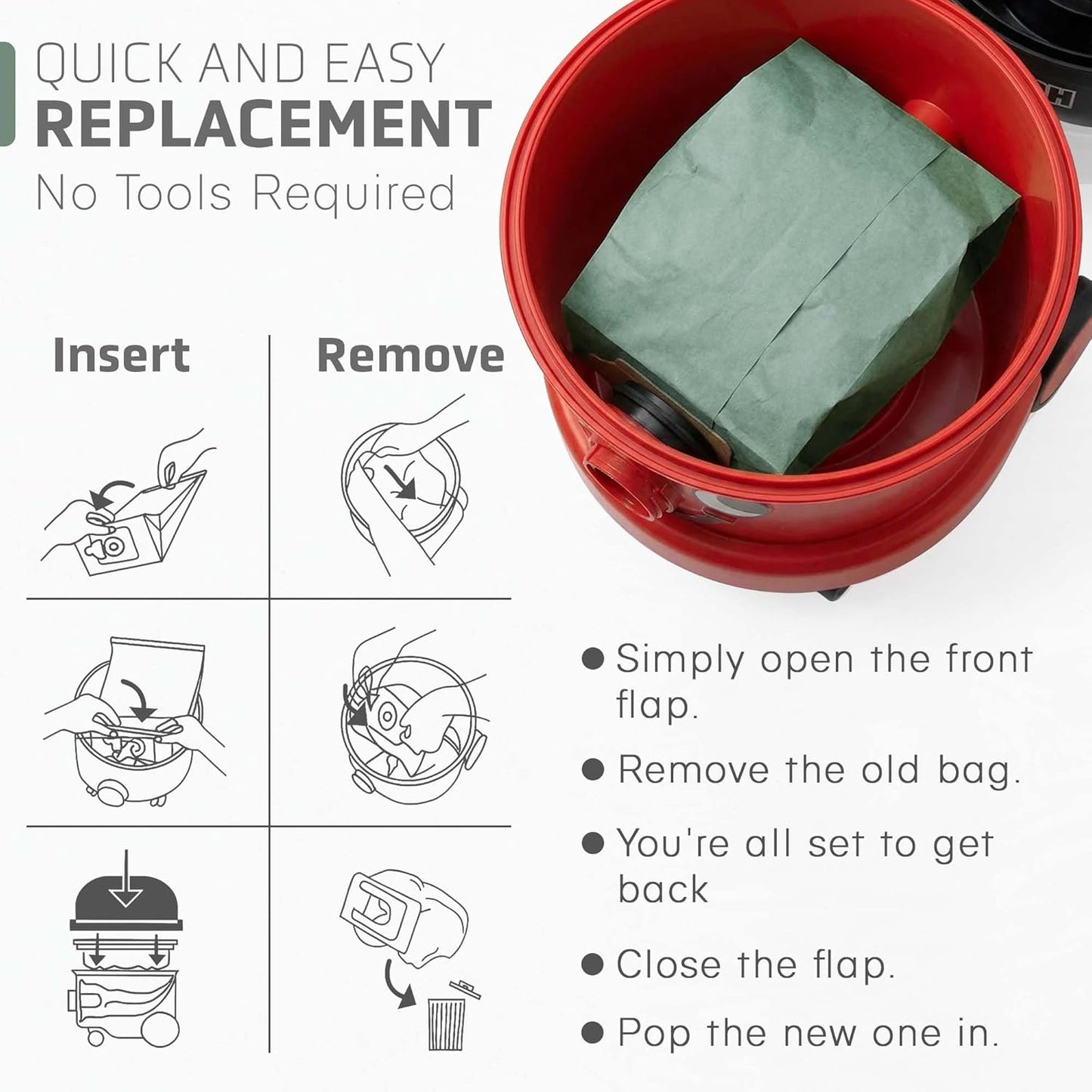 IBBAH Henry Hoover Bags 10 Pack, Premium Vacuum Bags