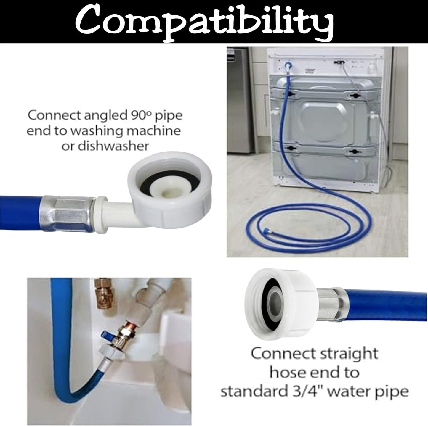 IBBAH Universal 2.5m Washing Machine Hose Extension Kit