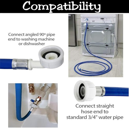 IBBAH Universal 2.5m Washing Machine Hose Extension Kit