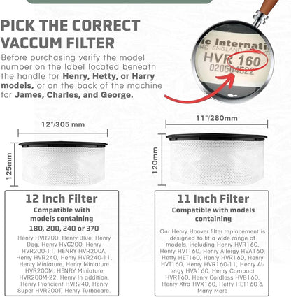 IBBAH Henry Hoover Filter 11 Inch Tritex Numatic Henry HVR160 HVT160 HET160