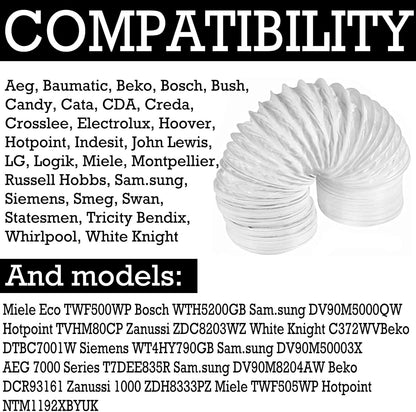 IBBAH Universal 4 Metre (102mm/4 Inch) Tumble Dryer Hose