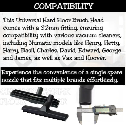 IBBAH Replacement Henry Hoover Head Hard Floor Brush Head Part 32mmx 300mm