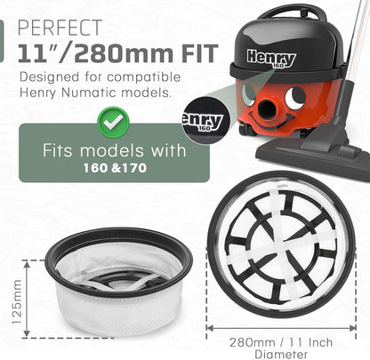 IBBAH Henry Hoover Filter 11 Inch Tritex Numatic Henry HVR160 HVT160 HET160